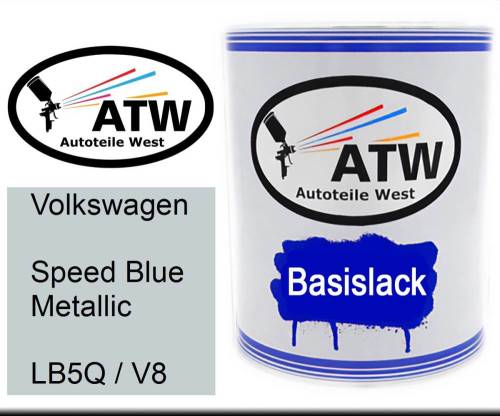 Volkswagen, Speed Blue Metallic, LB5Q / V8: 1L Lackdose, von ATW Autoteile West.